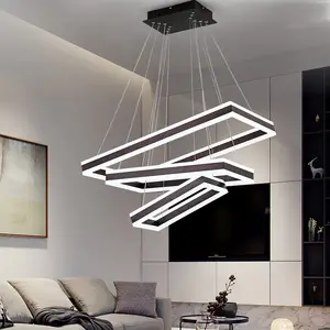 Moderno design semplice appeso decorativo per la casa ristorante camera da letto soggiorno soffitto nordico led lampadari rettangolari