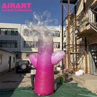 Fleur gonflable rose dégradée en PVC, mascotte de fleur rose gonflable personnalisée pour la décoration d'événements et la publicité