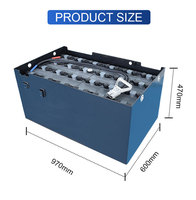 Batería de tracción de bajo perfil 48V 400Ah 8PzB400 970x600x470mm para montacargas NICHIYU FB10 FB15, estándar BS, ciclo profundo