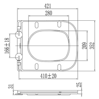 Couvre-siège de toilette Sunten SU061 ultra fin à fermeture douce, design en forme de D