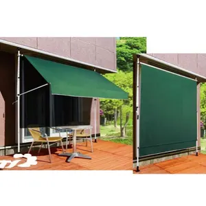 2*1.2m Pillar Type Awning Outdoor Patio Garden Canopy Shade Balcony Patio Retractable Awning Aluminum Alloy