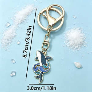 Llavero de aleación de zinc al por mayor con diseño de vida marina, llavero personalizado con logo estilo océano, llavero de animal marino de esmalte duro, recuerdo. - Product Image 2