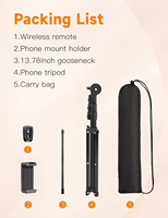 Yeni Ayarlanabilir Yükseklikli Siyah Seyahat Çok Açılı Telefon Taşınabilir Fotoğrafçılık Alüminyum Tripod Sehpası