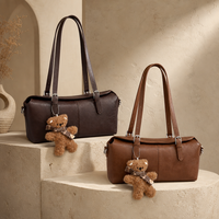 Sac Boston rétro personnalisé en cuir PU souple pour femme, sac fourre-tout à bandoulière de style oriental de haute qualité