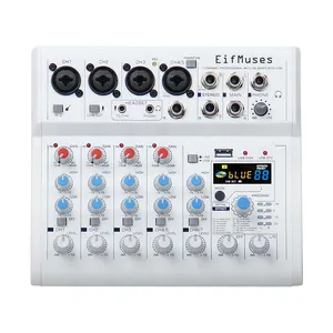 EIF-G7 High Quality Live Audio Sound Card Mixer USB BT Audio Mixer Recording 48V Phantom Power For Stage Performance