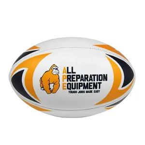 Yüksek kalite boyutu 5 özel logo pvc rugby topu