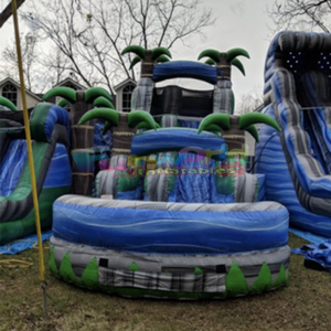 Palm tree all'aperto cortile acquascivolo in pvc jumper buttafuori tropicale asciutto scivolo gonfiabile per adulti in <span class=keywords><strong>vendita</strong></span> - Product Image 2