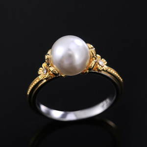 Pearl Look Ring for Women Elegant Proposal Wedding Fashion Party Finger Accessory Gift - Product Image 2
