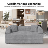 Canapé-lit convertible moderne, inclinable, extensible, portable, 4 places, avec cadre en fer robuste, en velours, pour salon et salle à manger