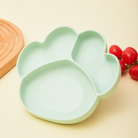 Assiette en silicone en forme d'animal mignon pour enfants, avec fond à forte adhérence, adaptée aux voyages et à la maison