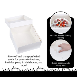 Yiwu anteng lắp ráp bảng giấy rõ ràng cửa sổ vật nuôi bánh bánh Hộp quà tặng 12x12x6 inch Cookie cửa sổ hộp màu trắng - Product Image 6