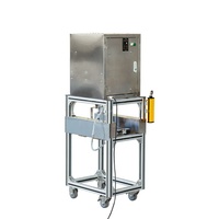 Commerciële automatische roestvrijstalen machine voor het schillen, ontpitten en snijden van appels, sinaasappels, perziken en kiwi's voor industrieel gebruik.