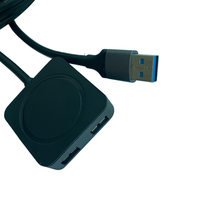 Utech Nouveau câble d'extension Hub USB 3.0 6 pieds 5m 4 ports, argent/noir