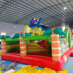 บ้านลมยักษ์กลางแจ้งสำหรับเด็กพร้อมสไลเดอร์ คอมโบพาร์ค โกนฟลาเบิล สนามเด็กเล่นเป่าลมธีมซาฟารี - Product Image 3