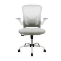 Fauteuil de bureau de direction à dossier haut JOHOOFURNITURE, moderne, avec assise en maille souple relevable, en cuir PU gris, Ofis Koltugu