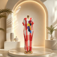 Nouvelle Robe Kaftan Africaine Imprimée Grande Taille de Haute Qualité, Motif Lettres, Maxi Abaya avec Foulard Assorti, Ample, Été, Polyester