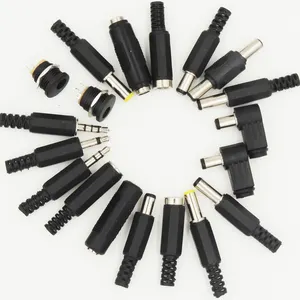 Conectores DC de fornecimento de fábrica, plugue PowerJack de 5,5 x 2,1 mm, 5,5 x 2,1 mm, conector de áudio fêmea macho e fêmea de 2,5 mm, 3,5 mm e 6,35 mm