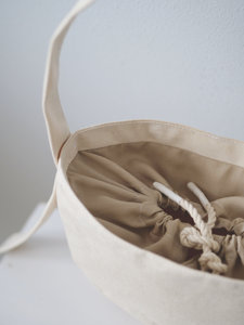 <b>Custom</b> logo Portable Drawstring Closure Canvas Underarm Bag Fashionable Crescent Compact Bag Half-Moon Shoulder Bag - Product Image 3
