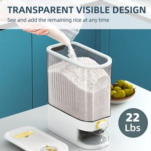 Multifunctional High Base American 10kg Rice Dispenser Food Grade PP Storage <b>Container</b> for Kitchen Cereal Grains Storage - Product Image 3