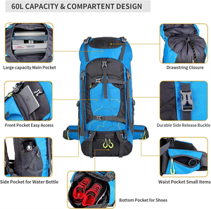 Sac de voyage de randonnée sportive en plein air, sac à dos imperméable pour l'escalade, la randonnée en montagne, l'alpinisme, le camping - Product Image 3