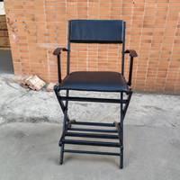 Chaise de barbier en PU souple chaise pliante avec accoudoirs comme poste de travail mobile pour barbier