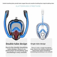 Máscara de Buceo y Snorkel FF1 de Doble Tubo y Secado Rápido para Adultos / Máscara de Natación / Máscara Protectora con Molde Privado