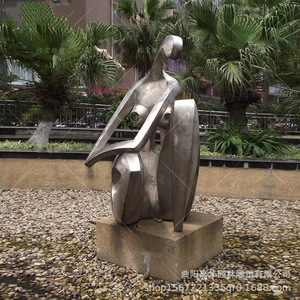 Escultura Abstracta de Acero Inoxidable, Forma Irregular, Decoración de Paisaje para Exteriores, Montaje en Suelo - Product Image 2