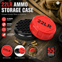 Boîte de rangement compacte en ABS pour 55 cartouches .22LR - Empilable, résistante à l'eau et légère pour utilisation sur le stand de tir