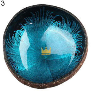 Bol en coque de noix de coco naturel et écologique Kinghandicraft, fait à la main, classique, durable, laqué de couleur pour la décoration de la maison - Product Image 3