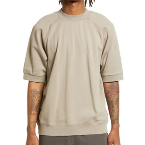 T-shirt décontracté ample de créateur streetwear, 100 % coton, col rond, lourd, vierge, pour hommes, fabriqué par un fabricant de t-shirts - Product Image 2