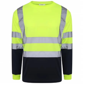 HBC High Visibility Long Sleeve Reflective <strong>T</strong> <strong>Shirt</strong> Safety Work Uniform for Mining Industry and Factory <strong>Workers</strong> - Product Image 3