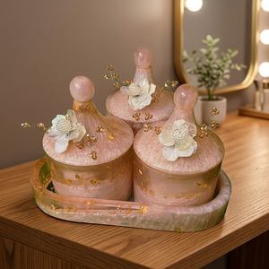 Ensemble de pots en résine écologiques faits à la main avec boucle, compatibles lave-vaisselle, pour la conservation de la fraîcheur des fruits secs, usage polyvalent, design mignon - Product Image 1