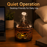 Diffuseur d'arômes Flamme Volcanique Relaxante avec Bruit Blanc et Effet Goutte d'Eau, Humidificateur à Brume Méduse pour l'Aide au Sommeil et le Soulagement de l'Anxiété