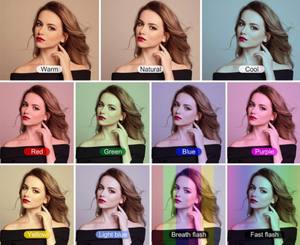 Anillo de luz LED para selfies, iluminación recargable RGB para teléfono móvil, en vivo, para selfis, con lentes de relleno - Product Image 4