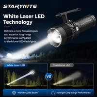 Lampe torche LED laser blanche 5000LM rechargeable, étanche IP67, zoomable, tactique, faisceau longue portée 1000m, projecteur extérieur