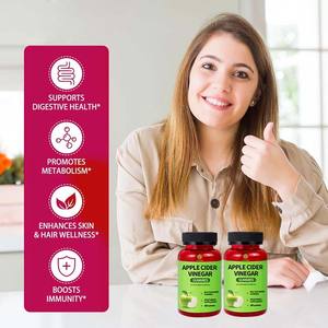 Natural ACV suplemento gomoso suplemento vegetariano para mujeres y hombres no GMO <span class=keywords><strong>B12</strong></span> multivitamínico Vinagre de sidra de manzana gomitas - Product Image 4