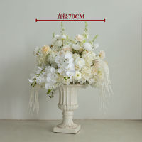 A-1999 Composition florale de luxe faite à la main, centre de table de mariage, décoration, grande boule de fleurs artificielles blanches pour événement de mariage