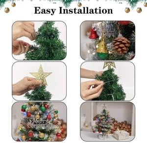 2025 Christmas Mini PE PVC Indoor Christmas <b>Tree</b> Decorations LED Hinged Ornaments for Home Decor Desktop Christmas <b>Tree</b> - Product Image 4