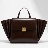 Sac à main plissé avec logo métallique de marque de luxe personnalisé, sac fourre-tout polyvalent pour femmes, mode féminine