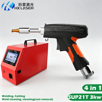 HXLASER Máquina de Soldadura Láser 4 en 1, Antorcha Láser de Fibra Portátil 21T de 3kW con Alimentador de Hilo Único para Cabezal de Soldadura SUP