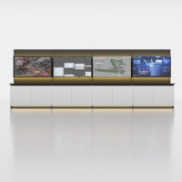 Console moderne Kesino |   Ensemble de meuble TV, armoire murale et table de contrôle |   Meubles de salle de contrôle modulaires personnalisés pour une efficacité accrue