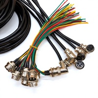 Teknologi Elektronik Huali Konektor Penerbangan 16M yang Dipasang di Kabel GX16-2-3-4P Soket Kabel 7-Core dengan Sudut Lengkung 90 Derajat.