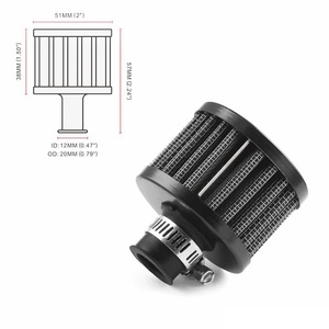 Filtro de aire Auso-Racing de 12 mm, filtro de admisión universal de alto rendimiento para mejora del motor del coche - Product Image 2