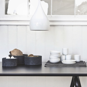 Boîte de rangement pliable carrée en feutre de haute qualité avec poignée en cuir et éléments en cuir véritable, style américain - Product Image 6