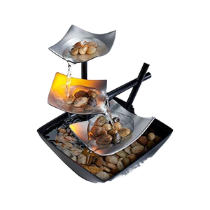 Fonte de Mesa Automática Moderna de 3 Níveis com Lâmpada, Relaxamento Interno, Interruptor de Energia, Bacia Extra Profunda, Sombrinha de Metal, Fonte Elétrica - Product Image 2