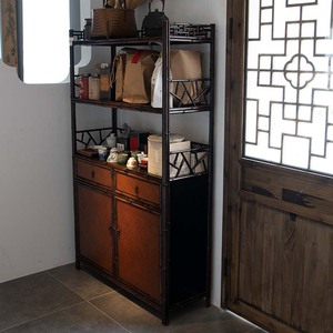 Bibliothèque en bambou violet, grand meuble de rangement pour salons de thé, clubs et salles d'étude ; armoire à thé classique ; étagère en bambou pour le thé - Product Image 4