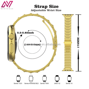 <span class=keywords><strong>Bracelet</strong></span> de montre en acier inoxydable de luxe NEXVOGUE pour montre 38-49 mm compatible avec les modèles Iwatch 8/7/6/5/4/3/2/1 Boucle papillon - Product Image 5