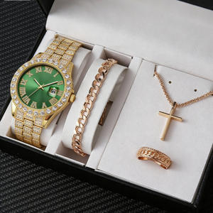 Reloj Elegante Plateado con Detalles de Cristal en Toda la Superficie, Esfera Vibrante, Incluye Accesorios de Joyería en Caja de Regalo - Product Image 2