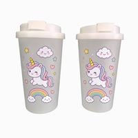 Couvercle de tasse 550 ml en PP à changement de couleur UV, réactif à la lumière du soleil, réutilisable, pour boisson directe, écologique, étanche, pour l'extérieur