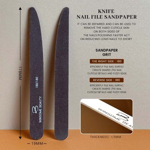 Fournitures professionnelles pour les ongles en gros, <span class=keywords><strong>lime</strong></span> <span class=keywords><strong>à</strong></span> ongles en bois double face avec grain 80/80, étui en plastique jetable durable pour les doigts - Product Image 2